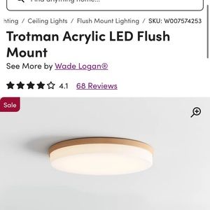 Wood flush mount lights - troutman acrylic led